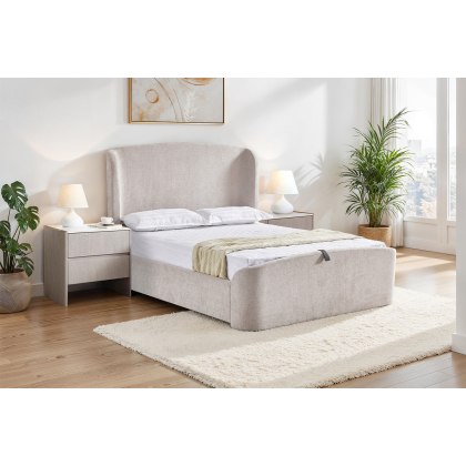 Blaire Storage Ottoman Bed in Weave Fabric
