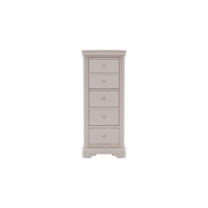 Mabel Wooden 5 Drawer Chest in Painted Taupe Finish Mabel Wooden 5 Drawer Chest in Painted Taupe Finish