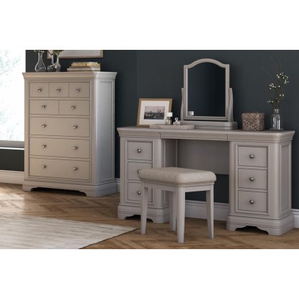 Mabel Wooden Dressing Table in Painted Taupe Finish Mabel Wooden Dressing Table in Painted Taupe Finish
