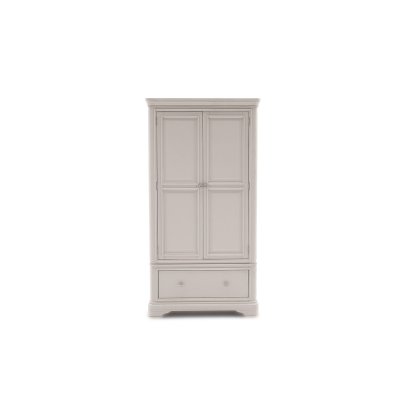 Mabel Wooden 2 Door Wardrobe in Painted Taupe Finish Mabel Wooden 2 Door Wardrobe in Painted Taupe Finish