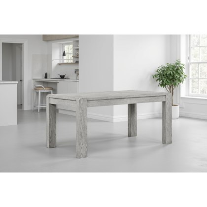 Amsterdam Washed Grey Oak 6-8 Seater Extending Dining Table - 160cm-210cm