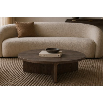 California Dark Oak Large Round Coffee Table