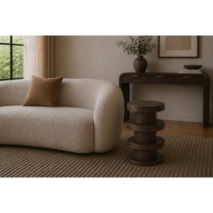 California Dark Oak Bobbin Side Table