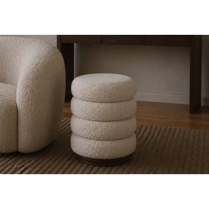 California Dark Oak Upholstered Footstool