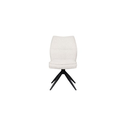 Deigo 180° Swivel Dining Chair in Beige Fabric