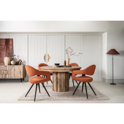 Nixon Reclaimed Wood 135-185cm Round Extending Dining Table Nixon Reclaimed Wood 135-185cm Round Extending Dining Table