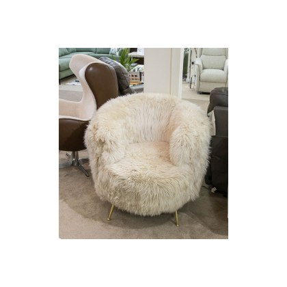 Ex-Display Liskeard - Lambs Wool Curved Accent Chair Ex-Display Liskeard - Lambs Wool Curved Accent Chair
