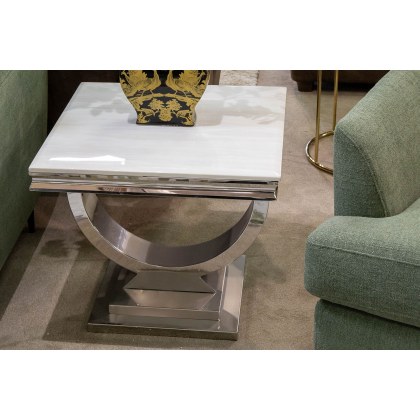 Ex-Display Liskeard - Steel Marble Side Table Ex-Display Liskeard - Steel Marble Side Table