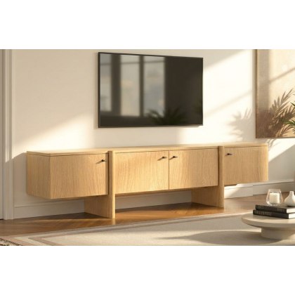 Como Oak 210cm Wide TV Unit