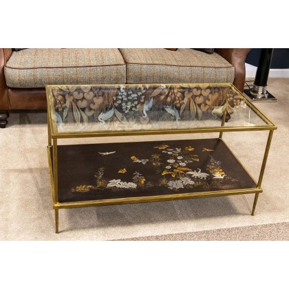 Ex-Display Liskeard - Gold Leaf Glass Coffee Table Ex-Display Liskeard - Gold Leaf Glass Coffee Table