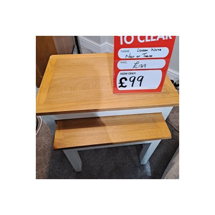 Ex-Display Plymouth - Chester Painted Oak White Nest Of Tables