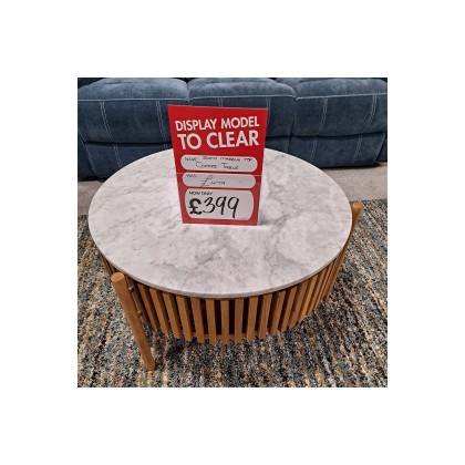 Ex-Display Plymouth - Soho Slatted Coffee Table with Marble Top