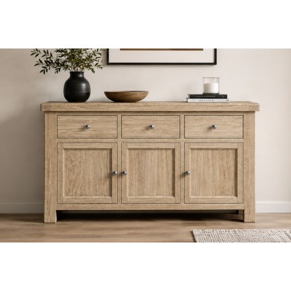 Normandy White Wash Large Sideboard Normandy White Wash Large Sideboard