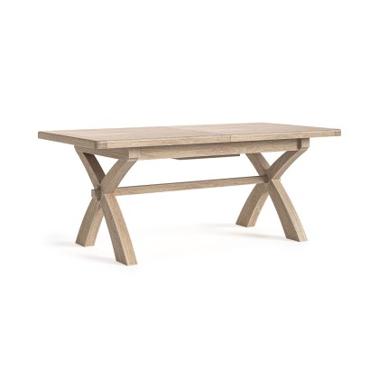 Normandy White Wash Cross Leg Ext 200-245cm Dining Table