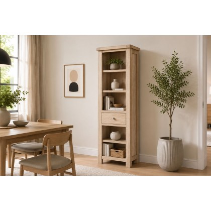 Normandy White Wash Slim Bookcase Normandy White Wash Slim Bookcase