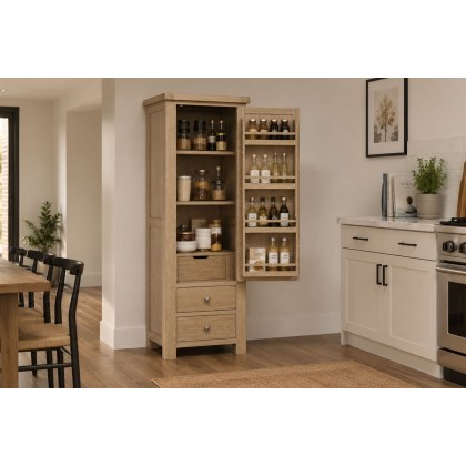 Normandy White Wash Single Kitchen Larder Unit