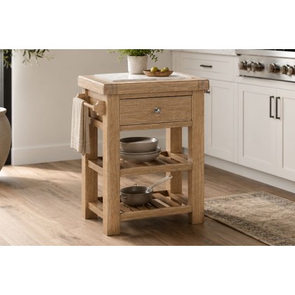 Normandy White Wash Small Kitchen Island