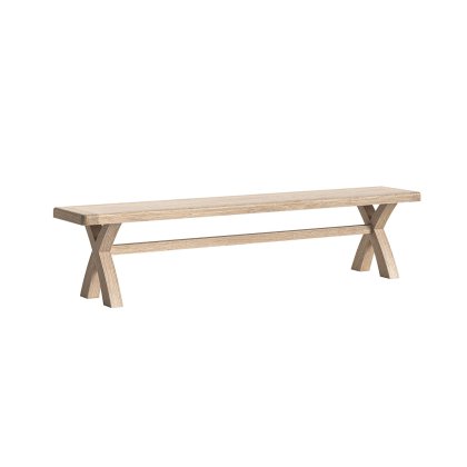 Normandy White Wash Cross Leg Diining Bench
