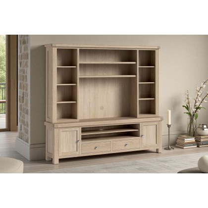 Normandy White Wash Extra Large TV Storage Combination Unit (Top + Base)