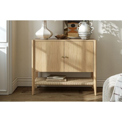 Sicily Oak 95cm Weave Small Sideboard
