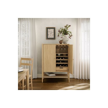 Sicily Oak Bar Drinks Cabinet