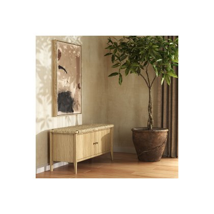 Sicily Oak 100cm Weave Hallway Bench Sicily Oak 100cm Weave Hallway Bench