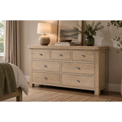 Normandy White Wash 3 Over 4 Chest of Drawer