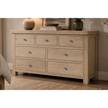 Normandy White Wash 3 Over 4 Chest of Drawer