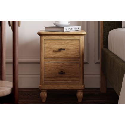 Verona Oak Slim Bedside Table