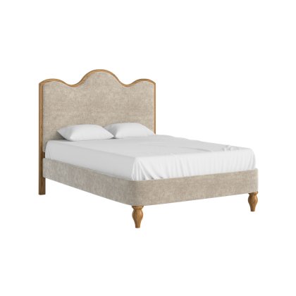 Verona Oak Oatmeal Upholstered Bed Frame