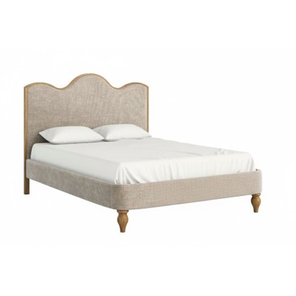 Verona Oak Oatmeal Upholstered Bed Frame