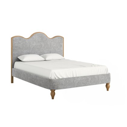 Verona Oak Grey Upholstered Bed Frame