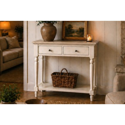 Provence Painted Off-White Oak Console Table
