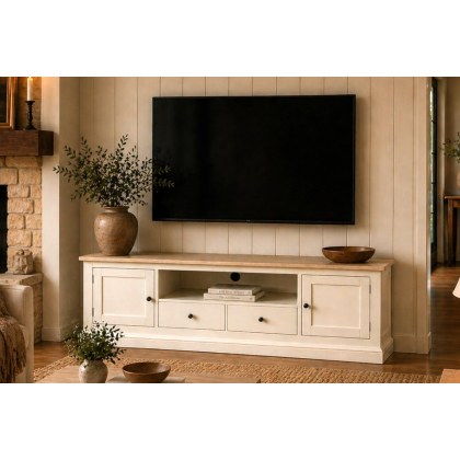Provence Painted Off-White Oak Extra Large 180cm TV Unit