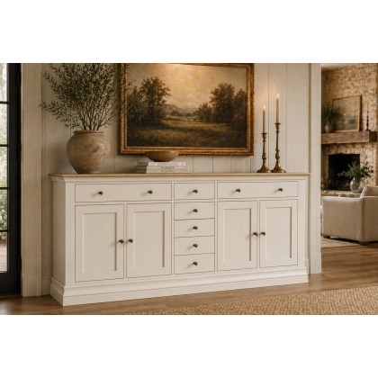 Provence Painted Off-White Oak 200cm Extra Large Sideboard