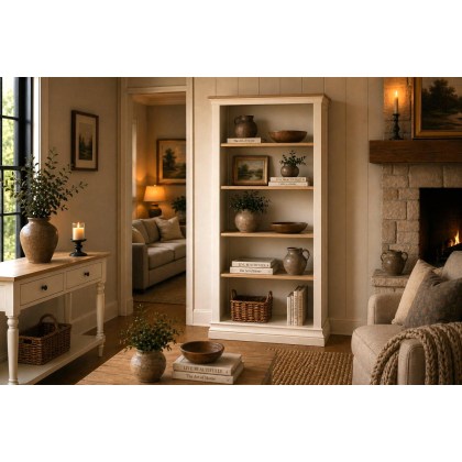 Provence Painted Off-White Oak Large Bookcase