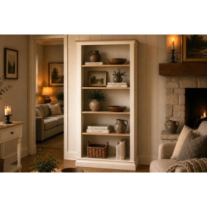 Provence Painted Off-White Oak Large Bookcase