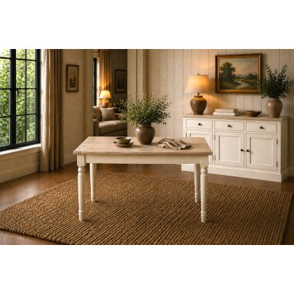 Provence Painted Off-White Oak Compact Ext 120-165cm Dining Table