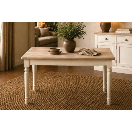 Provence Painted Off-White Oak Compact Ext 120-165cm Dining Table