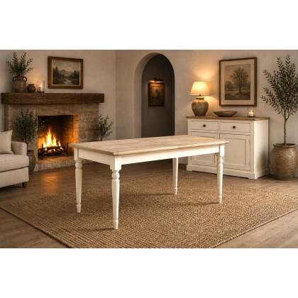 Provence Painted Off-White Oak Large Ext 180-230cm Dining Table