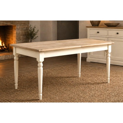 Provence Painted Off-White Oak Large Ext 180-230cm Dining Table