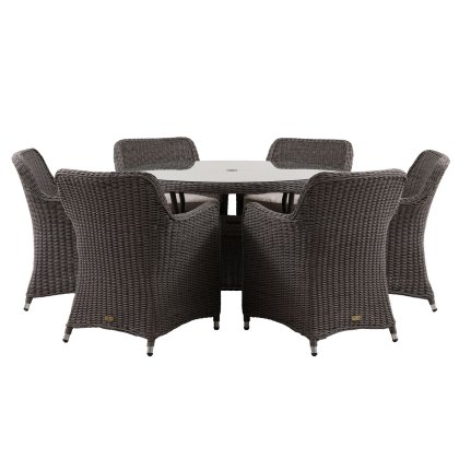 Gallery Direct Ascot Outdoor Round Dining Set & 6 Chairs