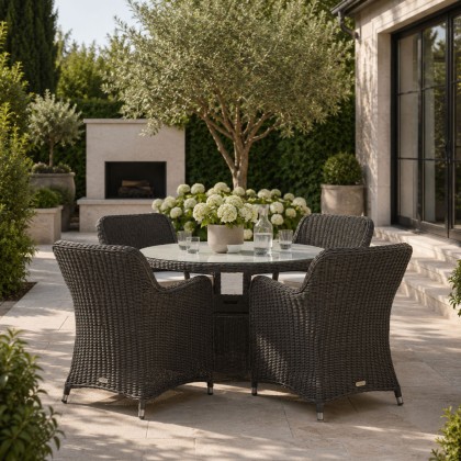 Gallery Direct Ascot Outdoor Round Dining Set & 4 Chairs