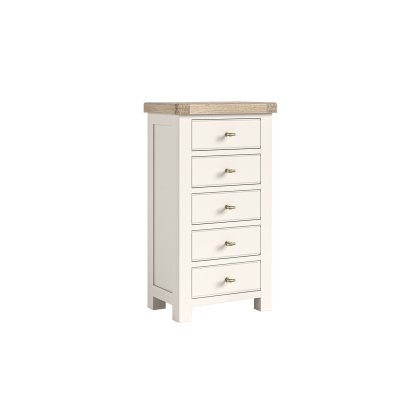 Windsor Country Oak Painted Tallboy Chest of Drawers