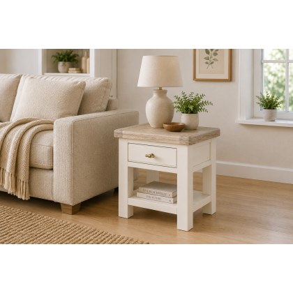 Windsor Country Oak Painted Lamp Table
