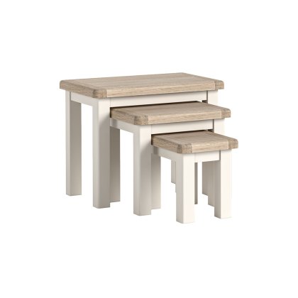 Windsor Country Oak Painted Nest of Tables