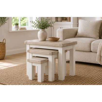 Windsor Country Oak Painted Nest of Tables Windsor Country Oak Painted Nest of Tables