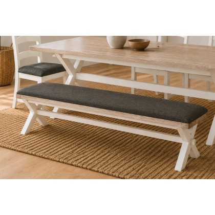Windsor Country Oak Painted Cross-Leg Dining Bench Windsor Country Oak Painted Cross-Leg Dining Bench