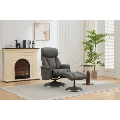 Sahara Full Leather Swivel Chair & Stool