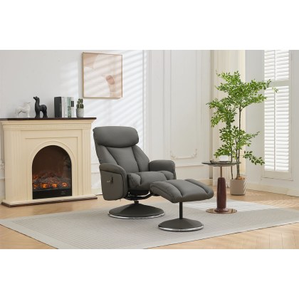 Sahara Full Leather Swivel Chair & Stool